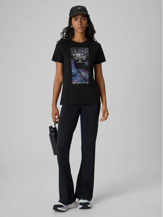 4F 4F T-Shirt AFTERLIGHT Czarny Regular Fit