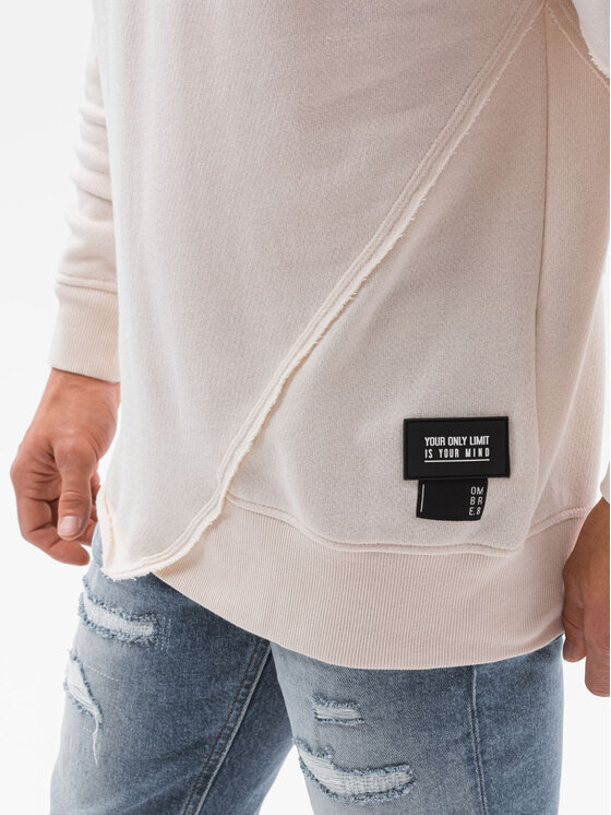 Ombre Ombre Mikina B1187 Écru Regular Fit