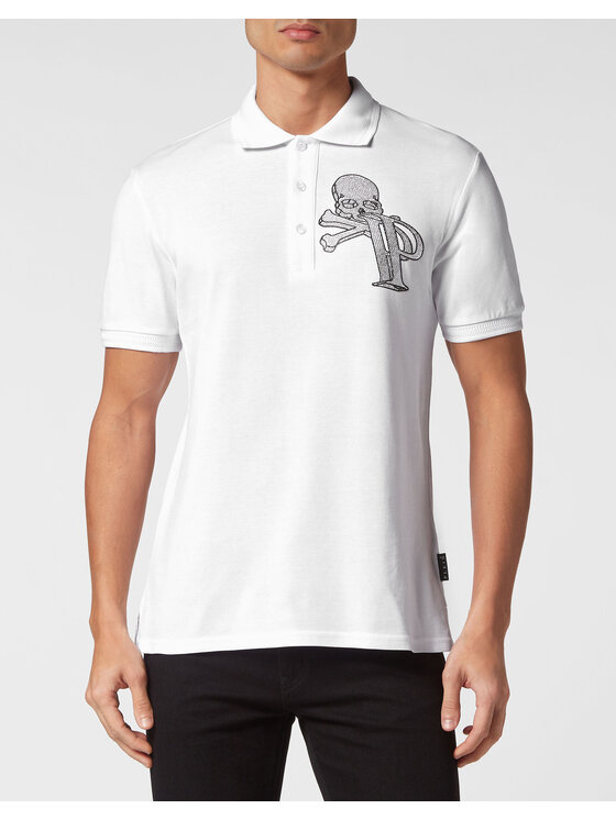 PHILIPP PLEIN PHILIPP PLEIN Polo 15473 Biały Slim Fit