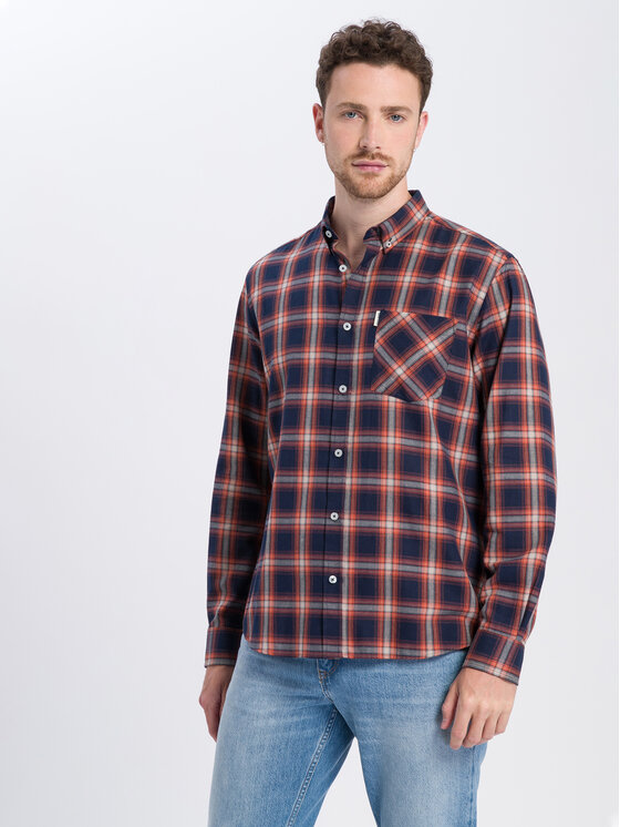 Cross Jeans Cross Jeans Koszula 35459-195 Czerwony Regular Fit