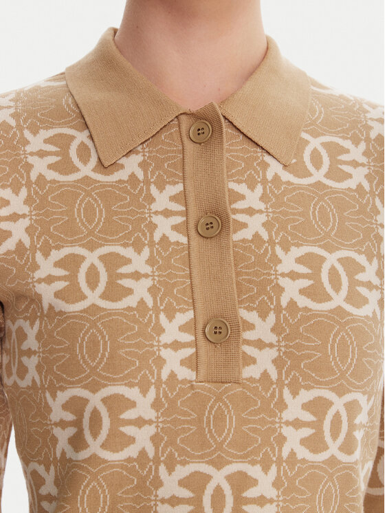 PINKO PINKO Kootud kleit Nothing 106039 A2YD Beež Regular Fit