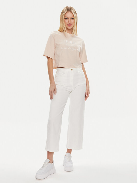 Guess Guess T-Shirt Dakota V4GI13 JA914 Béžová Boxy Fit