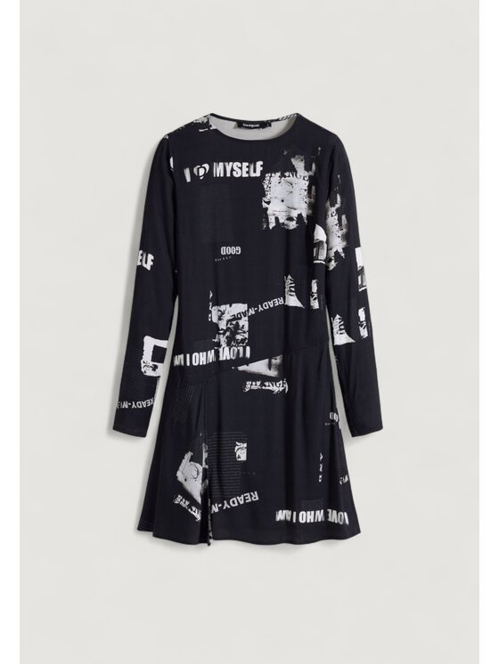 Desigual Desigual Φόρεμα καθημερινό VEST_NEWSCORTO Μαύρο To Fit