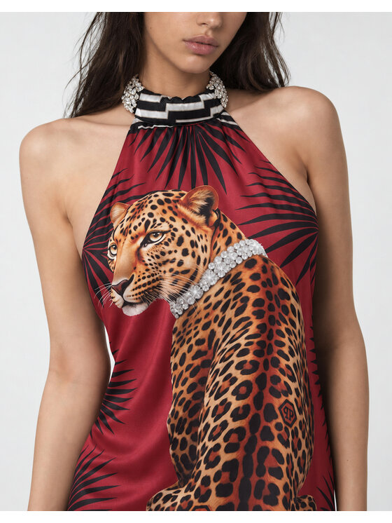 PHILIPP PLEIN PHILIPP PLEIN Večerné šaty 32113 Červená Fitted Fit