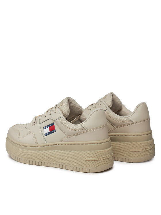 Tommy Jeans Tommy Jeans Laisvalaikio batai Tjw Retro Basket Flatform Ess EN0EN02506 Smėlio