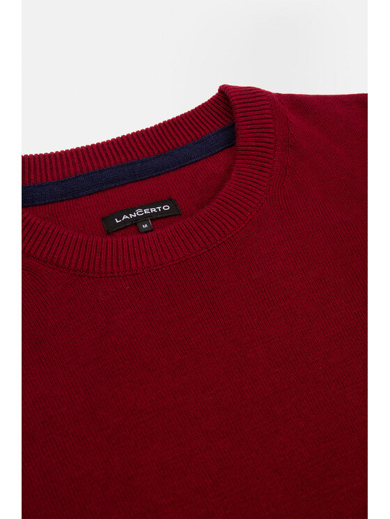 Lancerto Lancerto Sweter Keegan Bordowy Regular Fit