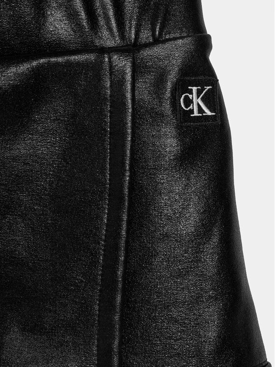 Calvin Klein Jeans Calvin Klein Jeans Műbőr szoknya Spacer IG0IG02295 Fekete Regular Fit