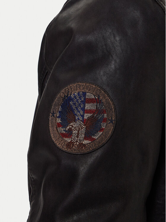 Milestone Milestone Kožená bunda Tom 531041 21070 Hnědá Regular Fit