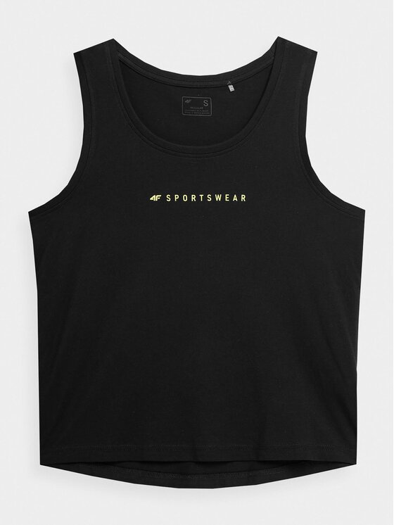 4F 4F Top 4FSS23TTSHF567 Czarny Regular Fit