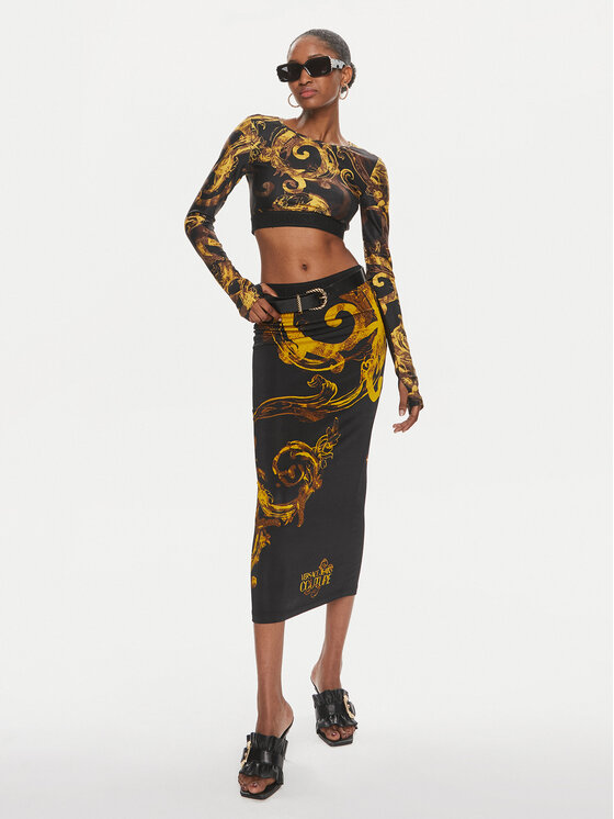 Versace Jeans Couture Versace Jeans Couture Fustă tip creion 76HAE8P7 Negru Slim Fit