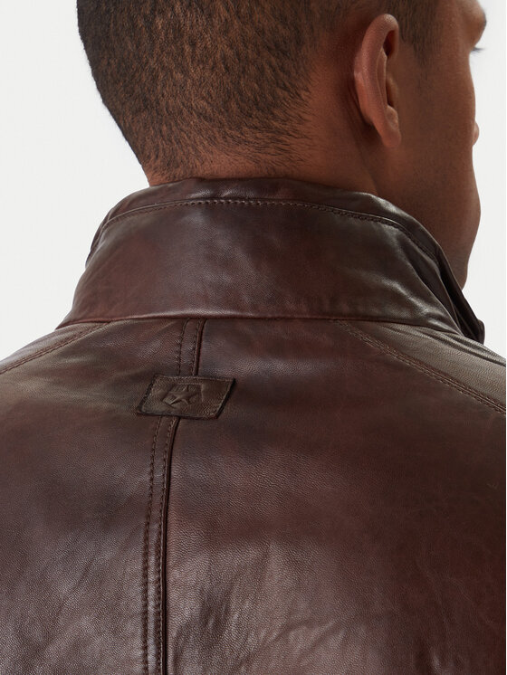 Milestone Milestone Μπουφάν δερμάτινο Ms Barney 531063 21295 Καφέ Regular Fit