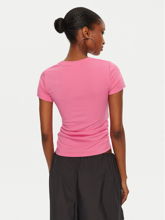 Juicy Couture Juicy Couture Marškinėliai Dot Ruched JCWCT24311 Rožinė Slim Fit