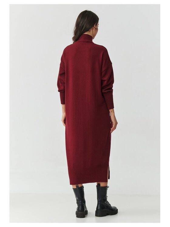 Makadamia Makadamia Sweter S166 Bordowy Loose Fit