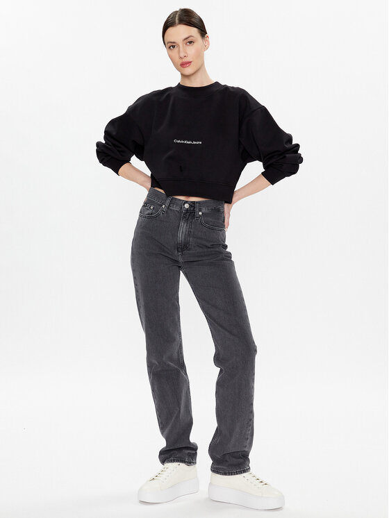 Calvin Klein Jeans Calvin Klein Jeans Mikina J20J220689 Černá Relaxed Fit