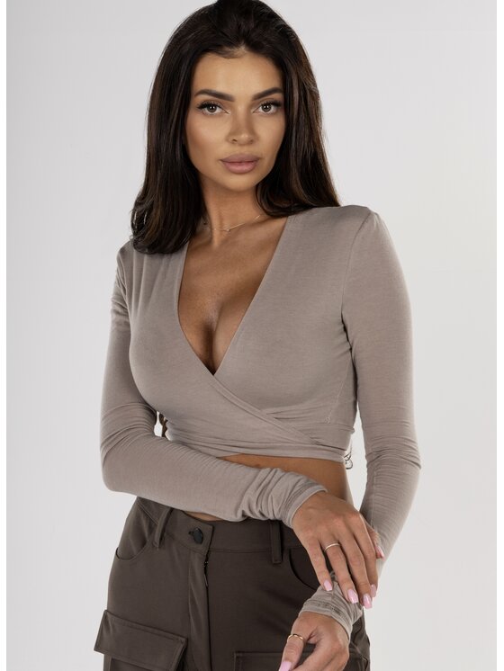 Love Saints Love Saints Bluzka L26ZF-AT-K01 Beżowy Slim Fit