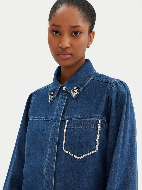 Bruuns Bazaar Bruuns Bazaar Jeanshemd Bess BBW4231 Blau Regular Fit