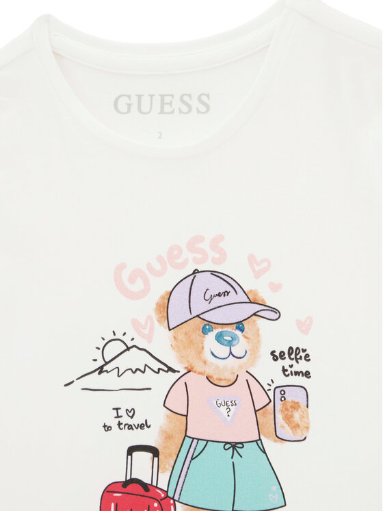 Guess Guess Tričko K6GI18 K6YW4 Biela Regular Fit