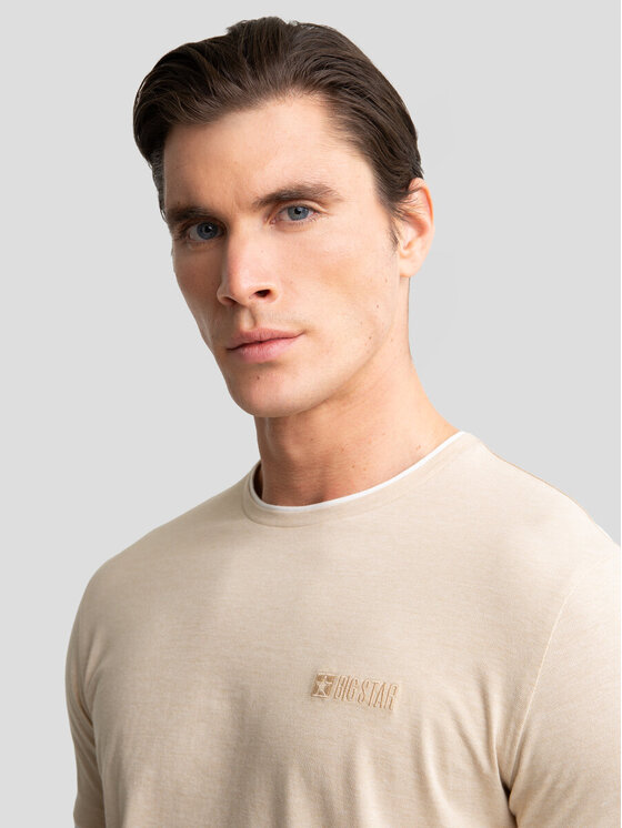 BIG STAR BIG STAR T-Shirt FREDRIS_801_150 Beżowy Basic Fit