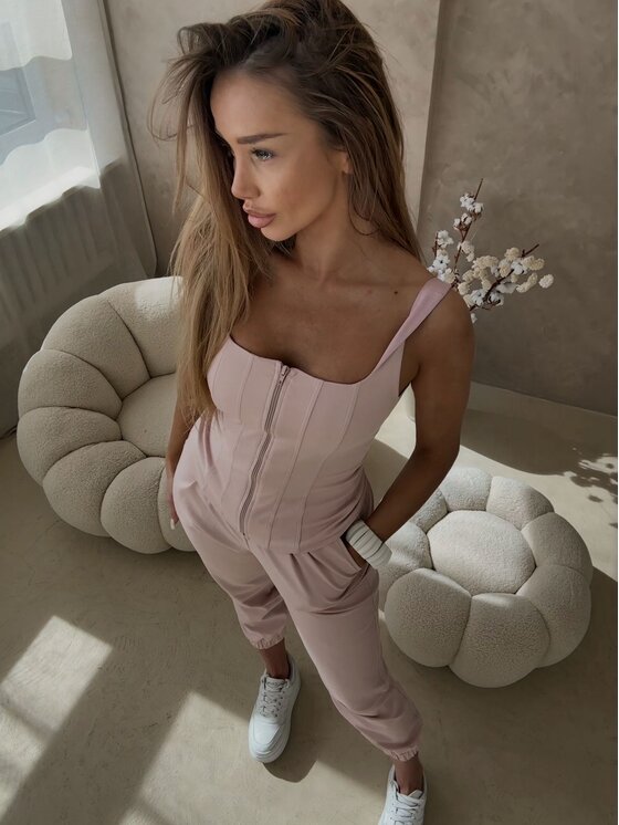 Agatha Studio Agatha Studio Komplet bluzka i spodnie A26SS-KA-K33 Różowy Slim Fit