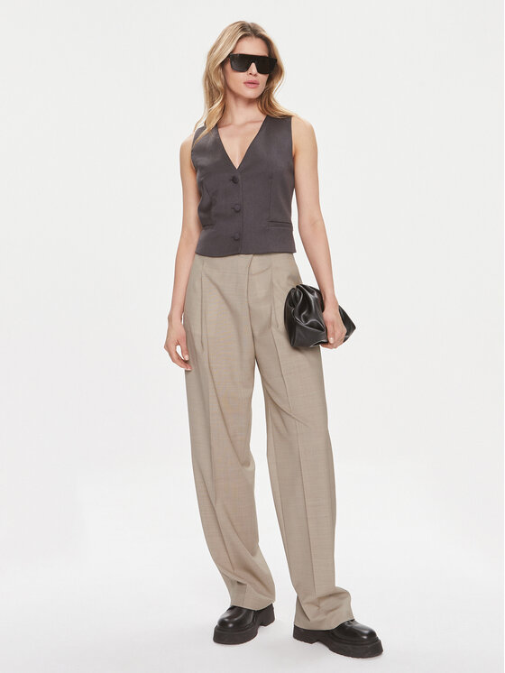 BOSS Boss Текстилни панталони Tenly 50505608 Бежов Straight Fit