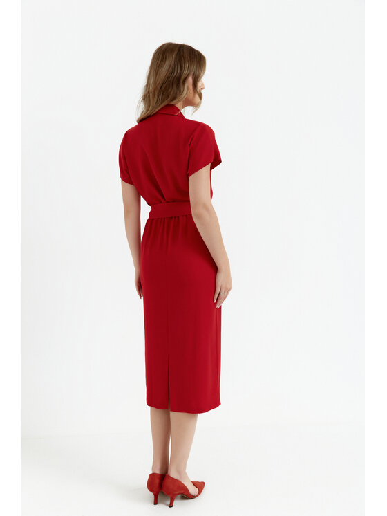 Stylove Stylove Sukienka koktajlowa S363 Czerwony Premium Fit