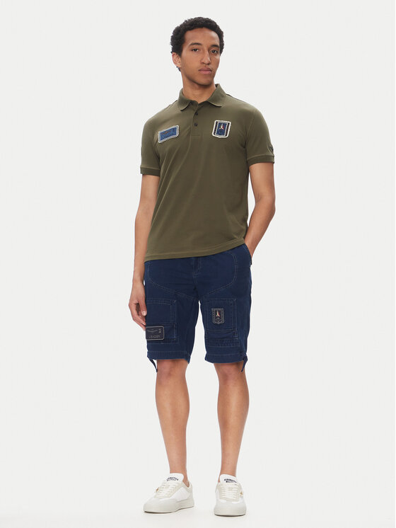 Aeronautica Militare Aeronautica Militare Kratke traperice 251BE252CT3507 Tamnoplava Regular Fit