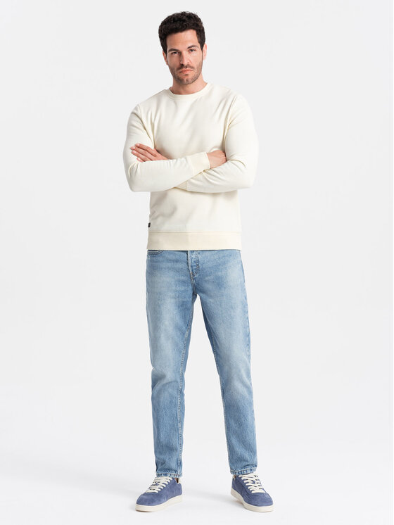 Ombre Ombre Mikina OM-SSBN-0159 Écru Regular Fit