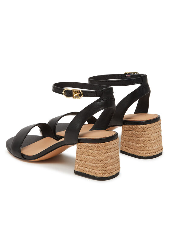 Tommy Hilfiger Tommy Hilfiger Espadryle Leather Ankle Strap Espad Sandal FW0FW08533 Czarny