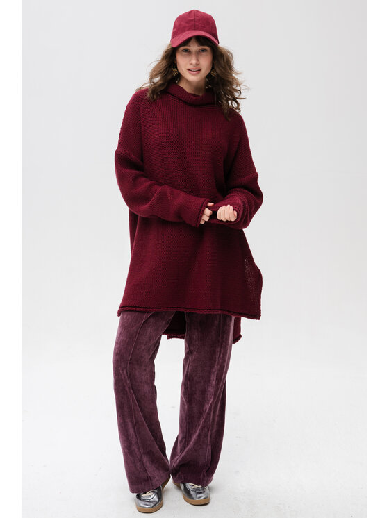 blue shadow blue shadow Sweter Guliwer Bordowy Regular Fit