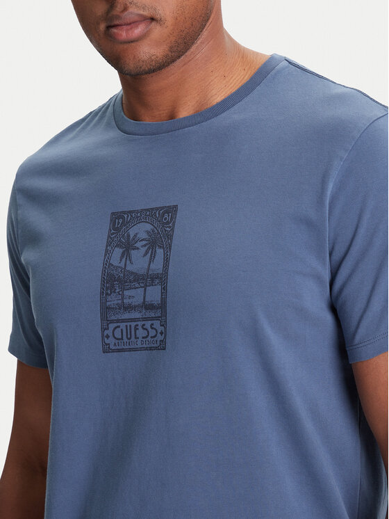 Guess Guess Tričko M5YI67 KBW41 Modrá Regular Fit