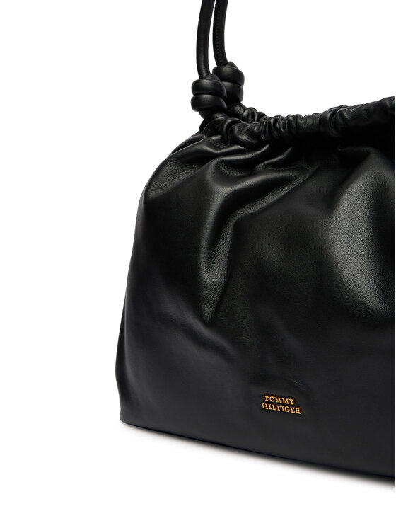 Tommy Hilfiger Tommy Hilfiger Torbica Th Soft Leather Hobo AW0AW18376 Crna