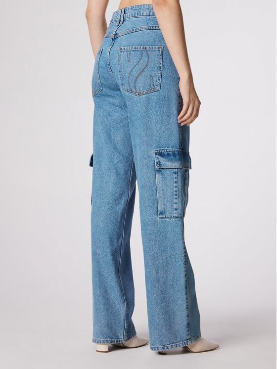 Simple Simple Blugi SPDJ503-01 Albastru Relaxed Fit