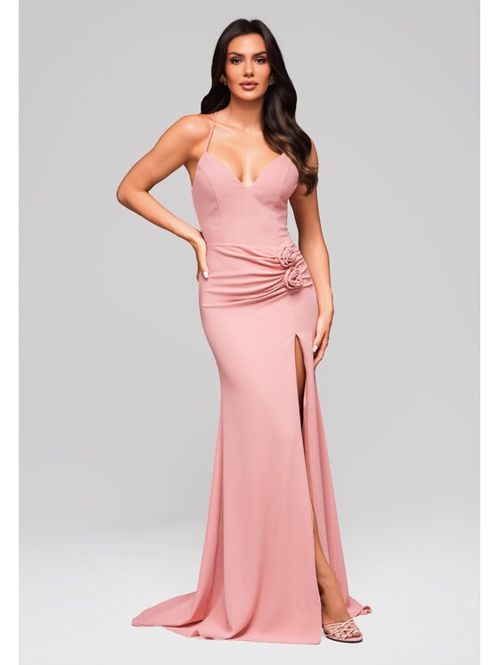 Ombre Ombre Sukienka wieczorowa LA-OM-DLR208 Różowy Regular Fit