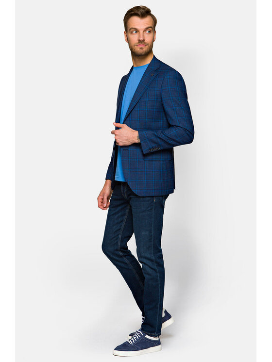 Lancerto Lancerto Marynarka Pula 3 Granatowy Regular Fit