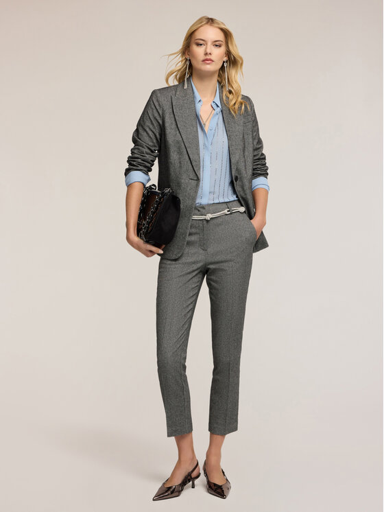 Motivi Motivi Pantaloni di tessuto P093Q304340N0S3 Grigio Slim Fit