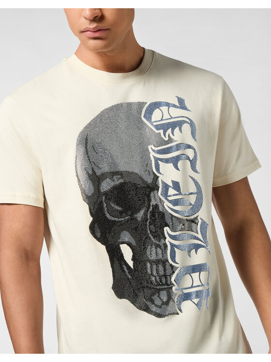 PHILIPP PLEIN PHILIPP PLEIN T-Shirt 26239 Beżowy Regular Fit