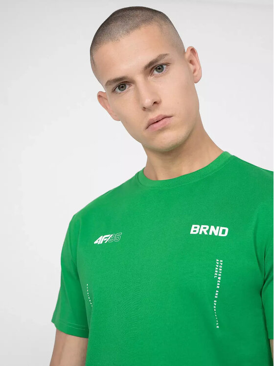 4F 4F T-Shirt 4FSS23TTSHM311-41S Zielony Regular Fit