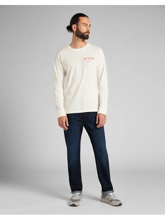 Lee Lee T-shirt LS CAN'T BUST'EM TEE Beige Regular Fit