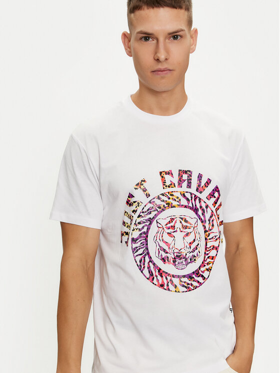Just Cavalli Just Cavalli T-Shirt 76OAHC17 Biały Regular Fit