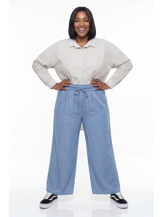 FIGL FIGL Spodnie palazzo M1297 Niebieski Regular Fit