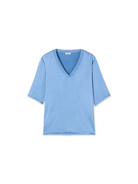 Oltre Oltre Bluzka 2082R003177N009 Turkusowy Regular Fit
