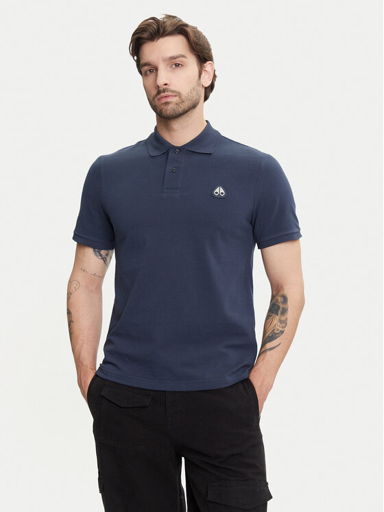 Moose Knuckles Moose Knuckles Polo Everett M34MT712 Granatowy Slim Fit