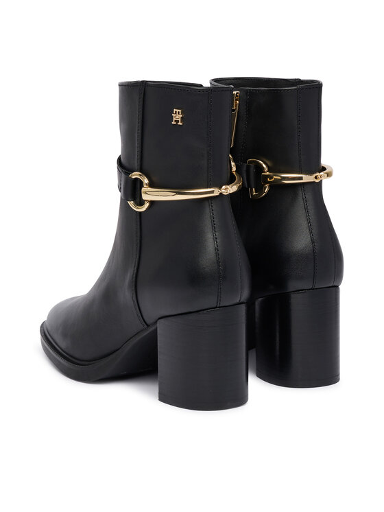 Tommy Hilfiger Tommy Hilfiger Saapad TH Stud Heel Riding Ankle Boot FW0FW09552 Must