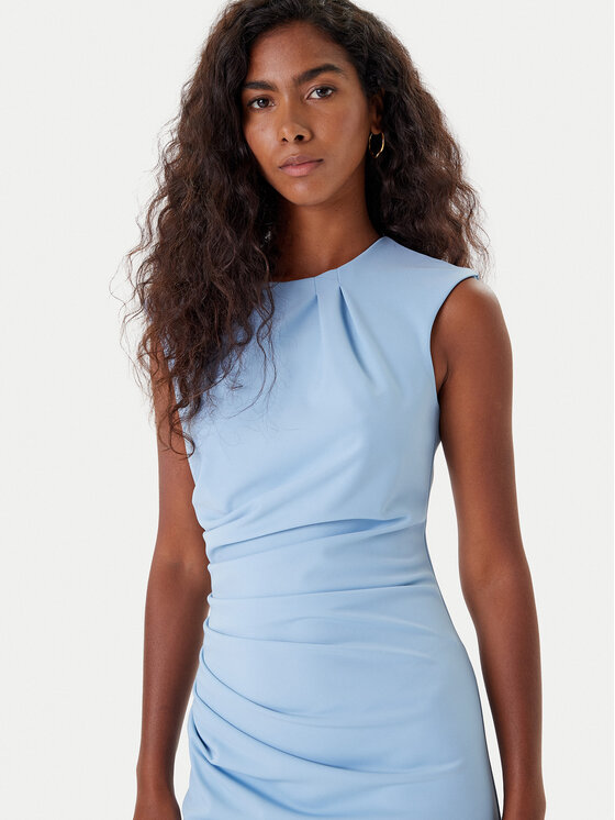 Rinascimento Rinascimento Koktel haljina CFC0125332003 Svijetloplava Slim Fit