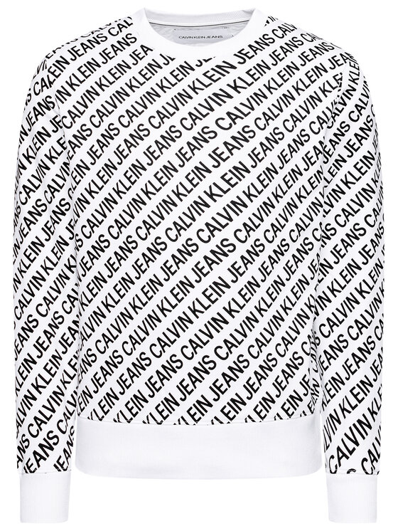 Calvin Klein Jeans Felpa J30J318060 Bianco Regular Fit • Modivo.it
