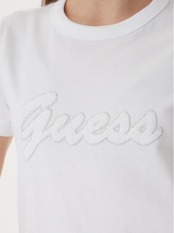 Guess Guess Tričko W6GI08 K3023 Biela Regular Fit