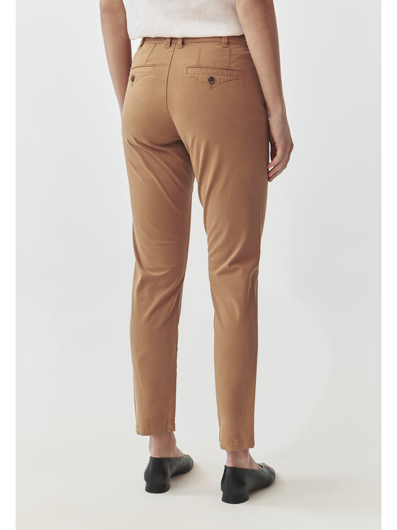 TATUUM TATUUM Kalhoty z materiálu HINO Hnědá Skinny Fit