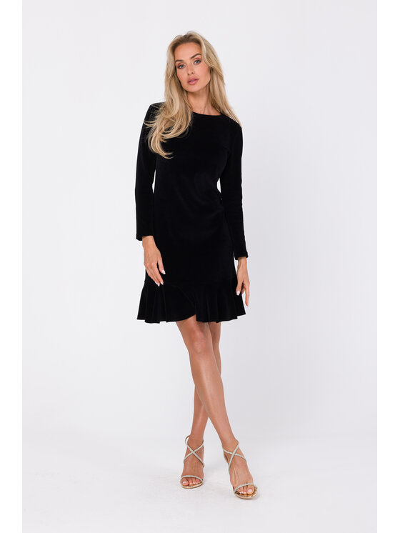 Made of Emotion Made of Emotion Koktejlové šaty M765 Čierna Modern Fit