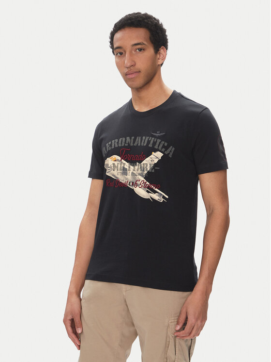T-Shirt Aeronautica Militare, Velikost:S, Barva: Tmavomodrá, 251TS2406J641