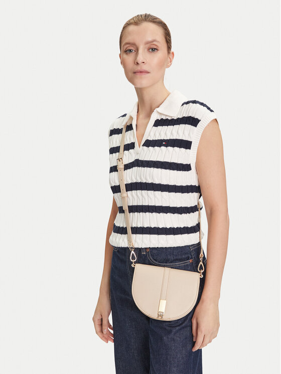 Tommy Hilfiger Tommy Hilfiger Ročna torba Th Heritage Saddle Bag AW0AW17164 Écru